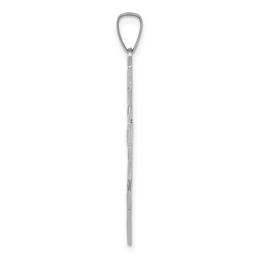 FJC Finejewelers 14 kt White Gold Eastern Orthodox Cross Charm 34 mm x 15 mm