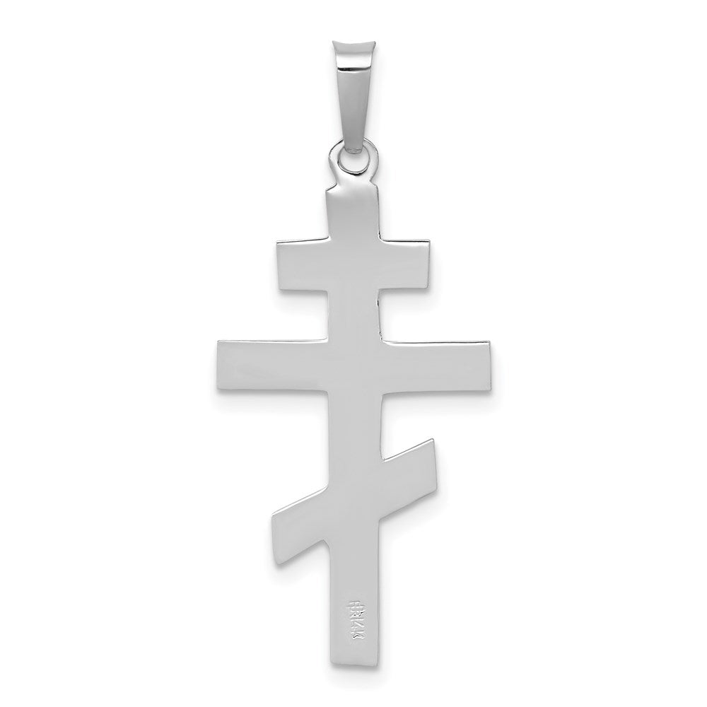 FJC Finejewelers 14 kt White Gold Eastern Orthodox Cross Charm 34 mm x 15 mm