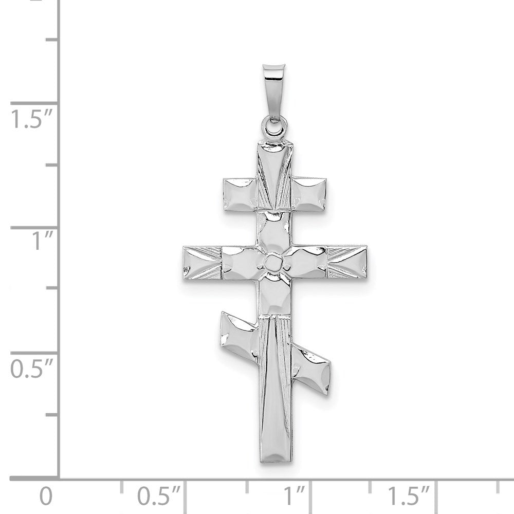 FJC Finejewelers 14 kt White Gold Eastern Orthodox Cross Charm 41 mm x 19 mm
