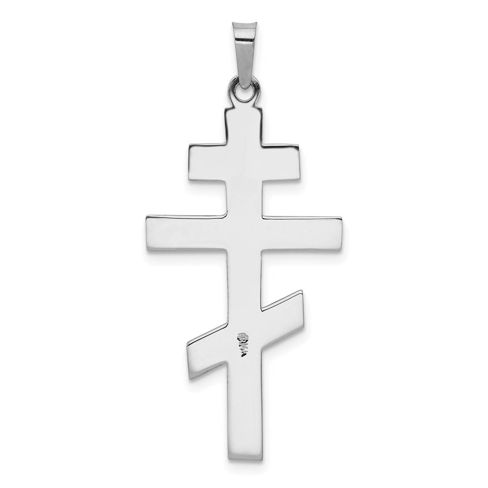 FJC Finejewelers 14 kt White Gold Eastern Orthodox Cross Charm 41 mm x 19 mm