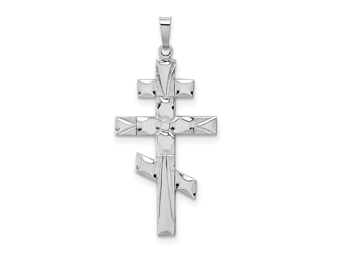 FJC Finejewelers 14 kt White Gold Eastern Orthodox Cross Charm 41 mm x 19 mm