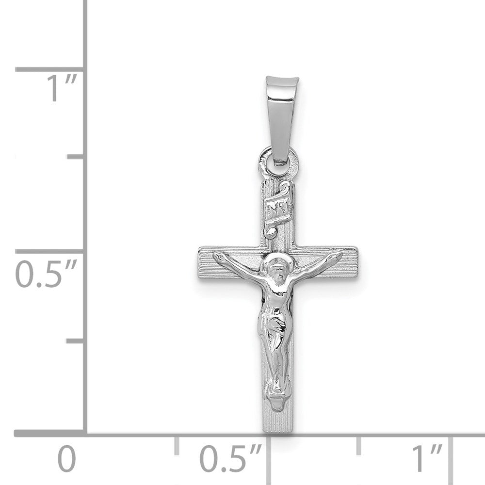 FJC Finejewelers 14 kt White Gold INRI Crucifix Charm Cross 25 mm x 12 mm