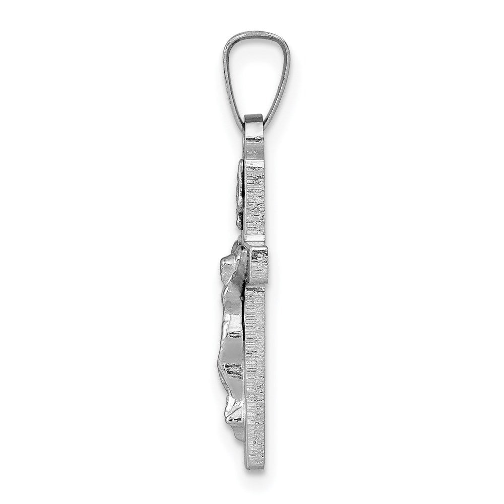 FJC Finejewelers 14 kt White Gold INRI Crucifix Charm Cross 25 mm x 12 mm