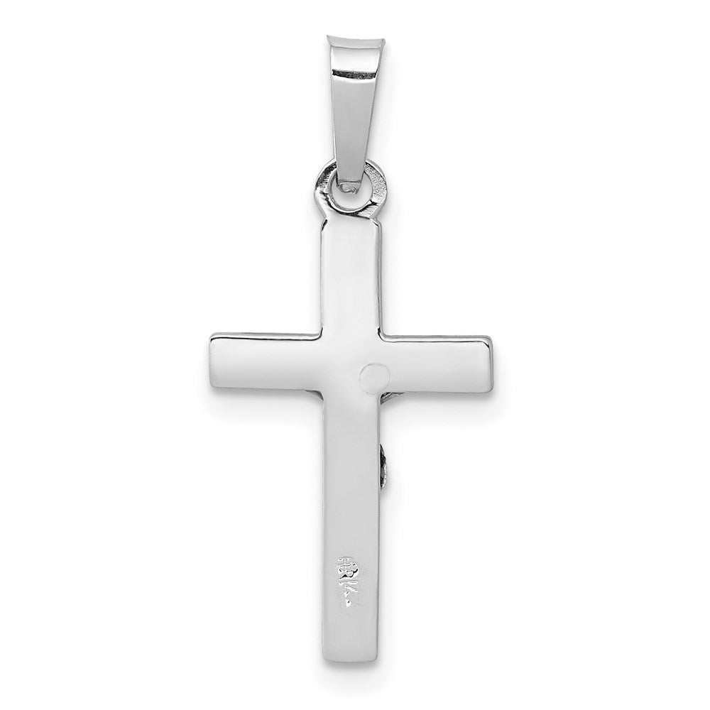 FJC Finejewelers 14 kt White Gold INRI Crucifix Charm Cross 25 mm x 12 mm