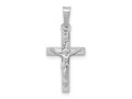 FJC Finejewelers 14 kt White Gold INRI Crucifix Charm Cross 25 mm x 12 mm