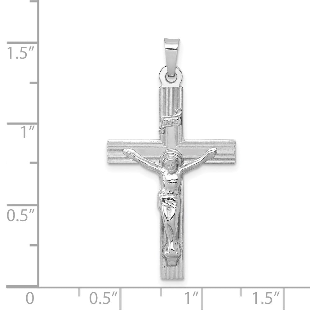 FJC Finejewelers 14 kt White Gold INRI Crucifix Cross Charm 37 mm x 20 mm