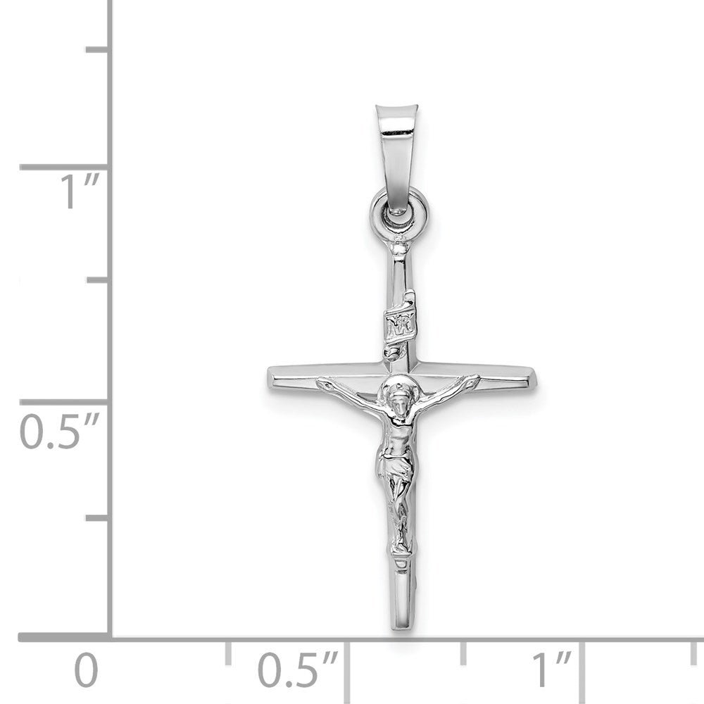 FJC Finejewelers 14 kt White Gold INRI Crucifix Cross Charm 30 mm x 15 mm
