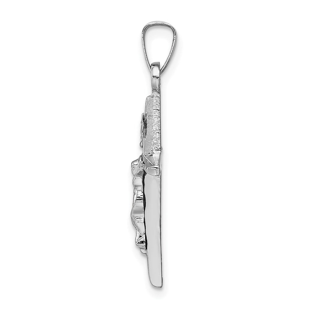 FJC Finejewelers 14 kt White Gold INRI Crucifix Cross Charm 30 mm x 15 mm