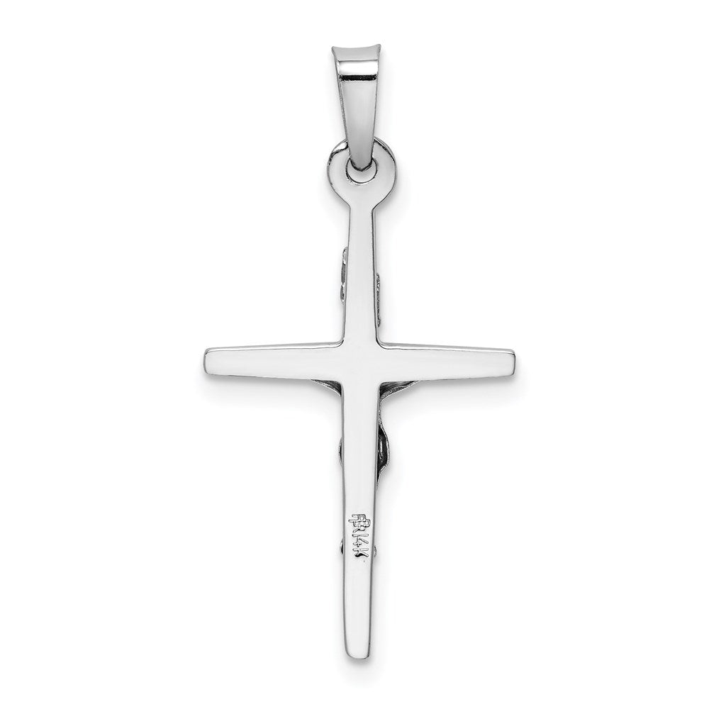 FJC Finejewelers 14 kt White Gold INRI Crucifix Cross Charm 30 mm x 15 mm