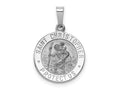 FJC Finejewelers 14 kt White Gold Saint Christopher Medal Charm 22 mm x 14 mm