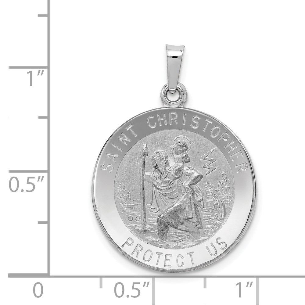 FJC Finejewelers 14 kt White Gold Saint Christopher Medal Charm 28 mm x 20 mm