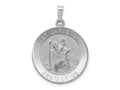 FJC Finejewelers 14 kt White Gold Saint Christopher Medal Charm 28 mm x 20 mm