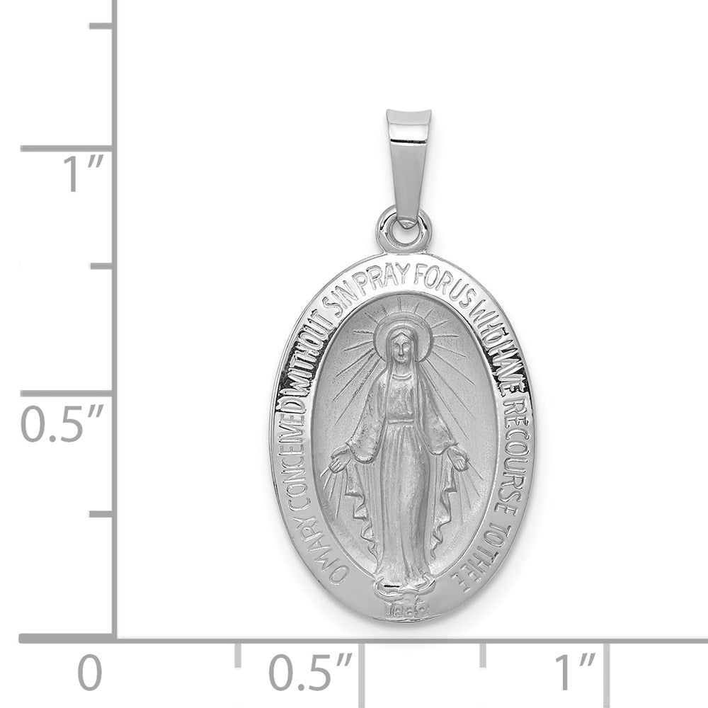 FJC Finejewelers 14 kt White Gold Miraculous Medal 27 mm x 14 mm