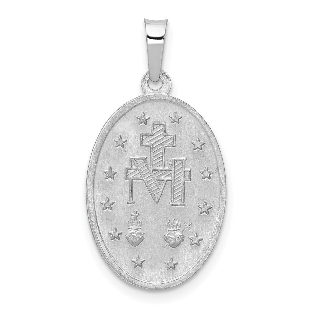 FJC Finejewelers 14 kt White Gold Miraculous Medal 27 mm x 14 mm