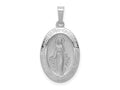 FJC Finejewelers 14 kt White Gold Miraculous Medal 27 mm x 14 mm
