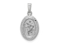 FJC Finejewelers 14 kt White Gold Saint Christopher Medal Charm 23 mm x 11 mm