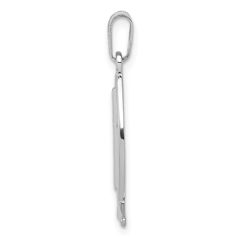 FJC Finejewelers 14 kt White Gold Cross Ichthus Fish Charm 26 mm x 9 mm