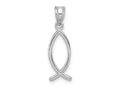 FJC Finejewelers 14 kt White Gold Ichthus Fish Charm 23 mm x 8 mm