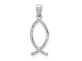 FJC Finejewelers 14 kt White Gold Ichthus Fish Charm 26 mm x 9 mm
