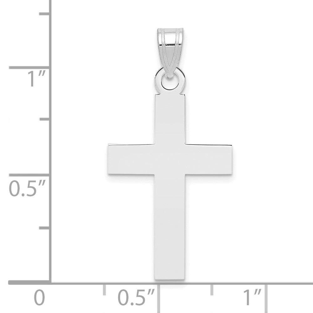 FJC Finejewelers 14 kt White Gold Polished Cross Charm 31 mm x 14 mm