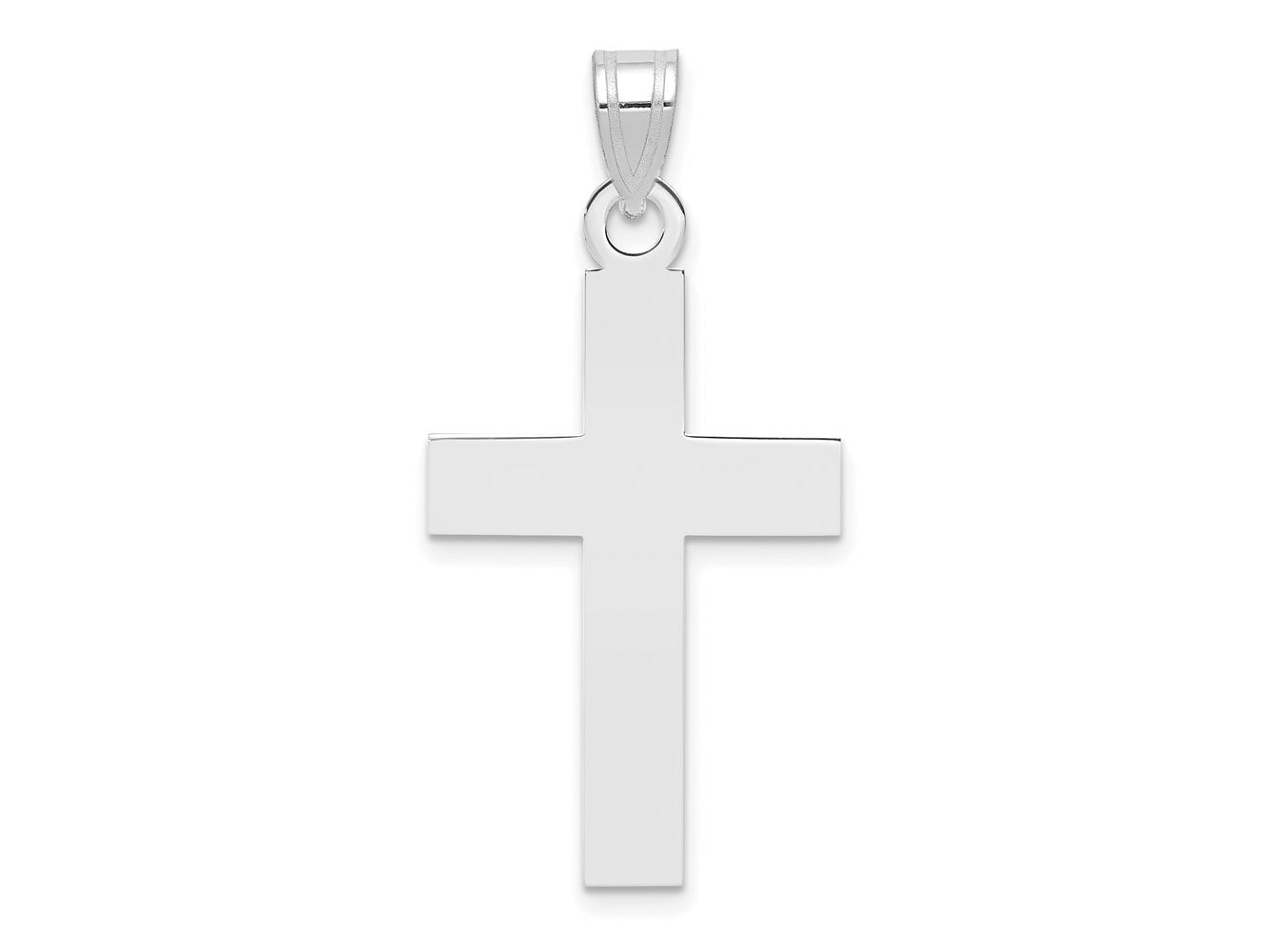 FJC Finejewelers 14 kt White Gold Polished Cross Charm 31 mm x 14 mm