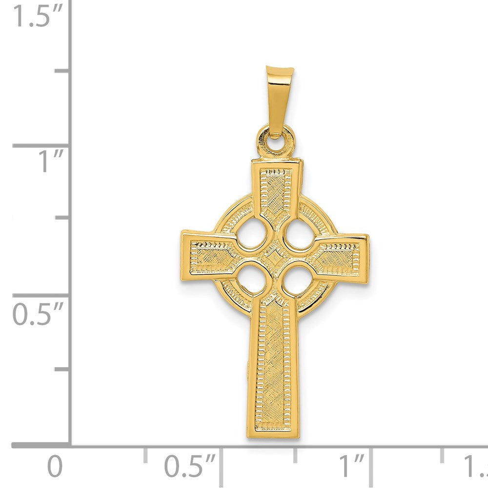 FJC Finejewelers 14 kt Yellow Gold Celtic Cross Charm 32 x 16 mm