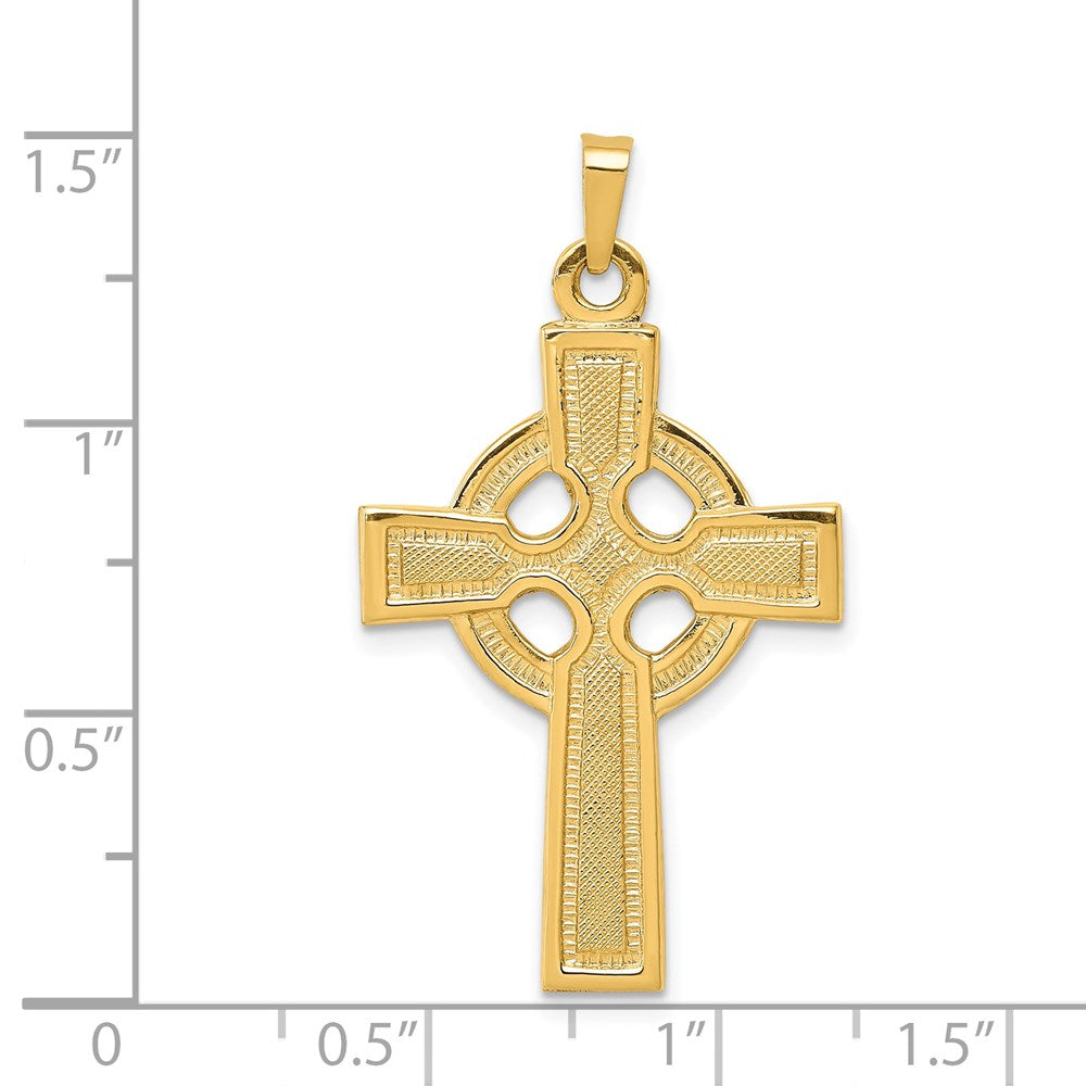 FJC Finejewelers 14 kt Yellow Gold Celtic Cross Charm 37 x 21 mm