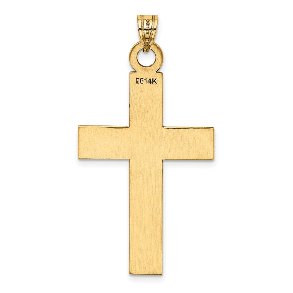FJC Finejewelers 14 kt Yellow Gold Polished Laser Etched Cross Charm 28 x 15 mm