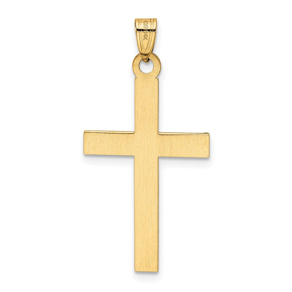 FJC Finejewelers 14 kt Yellow Gold Laser Etched Cross Charm 37 x 19 mm