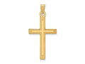FJC Finejewelers 14 kt Yellow Gold Laser Etched Cross Charm 37 x 19 mm