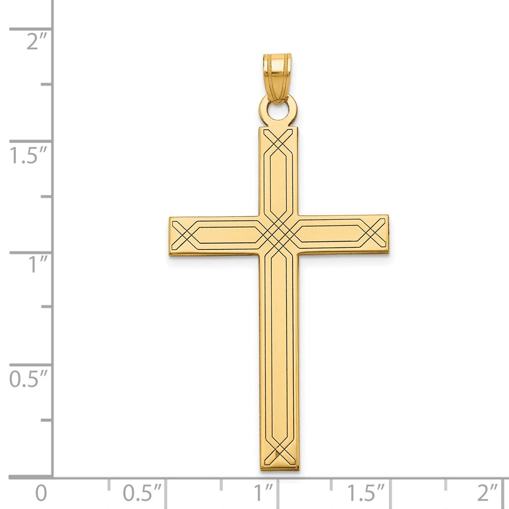 FJC Finejewelers 14 kt Yellow Gold Cross Charm 50 x 26 mm