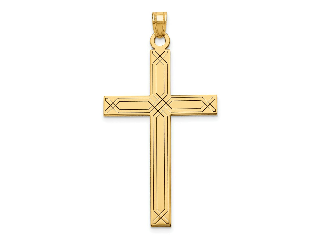 FJC Finejewelers 14 kt Yellow Gold Cross Charm 50 x 26 mm
