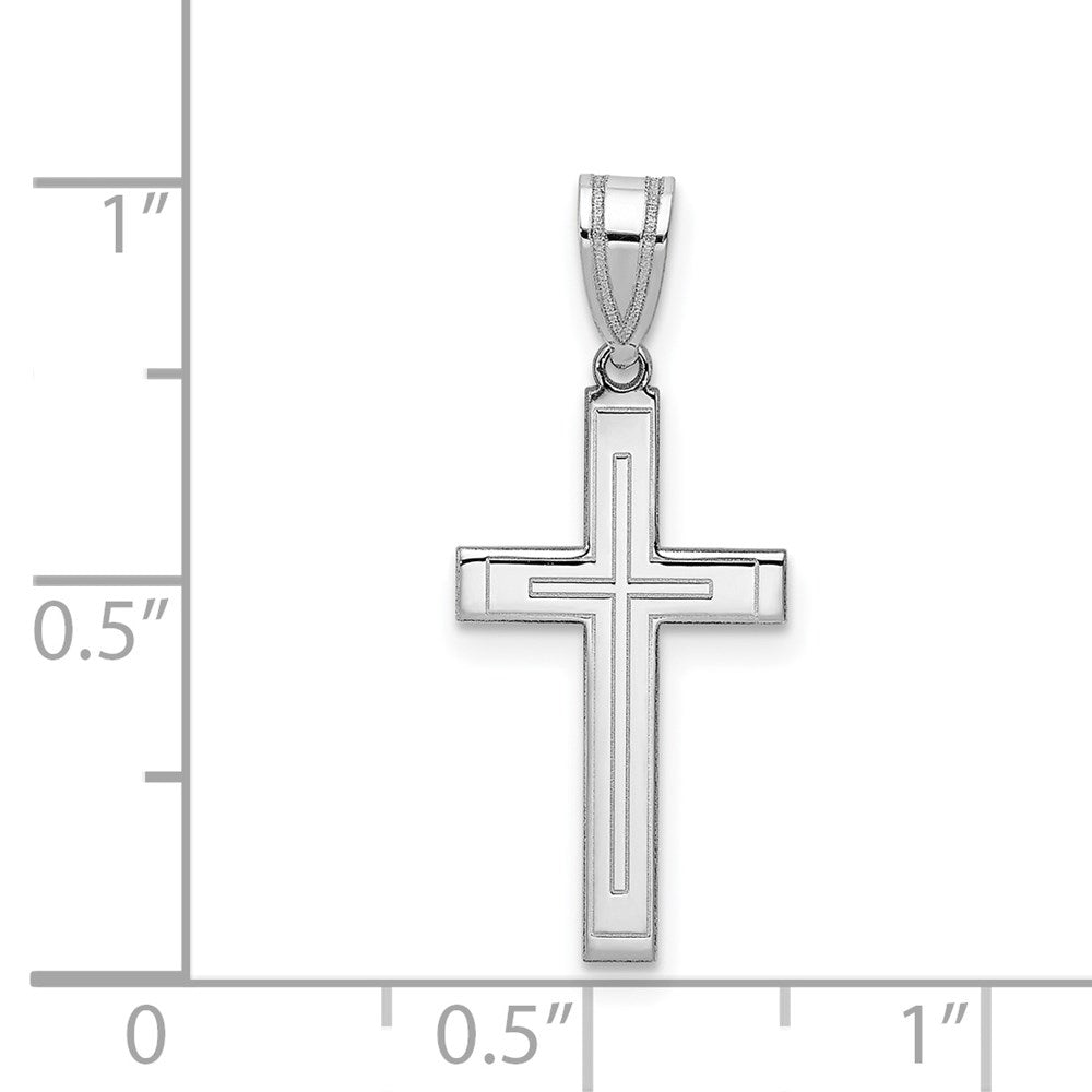 FJC Finejewelers 14 kt White Gold Religious Cross Charm 25 mm x 12 mm