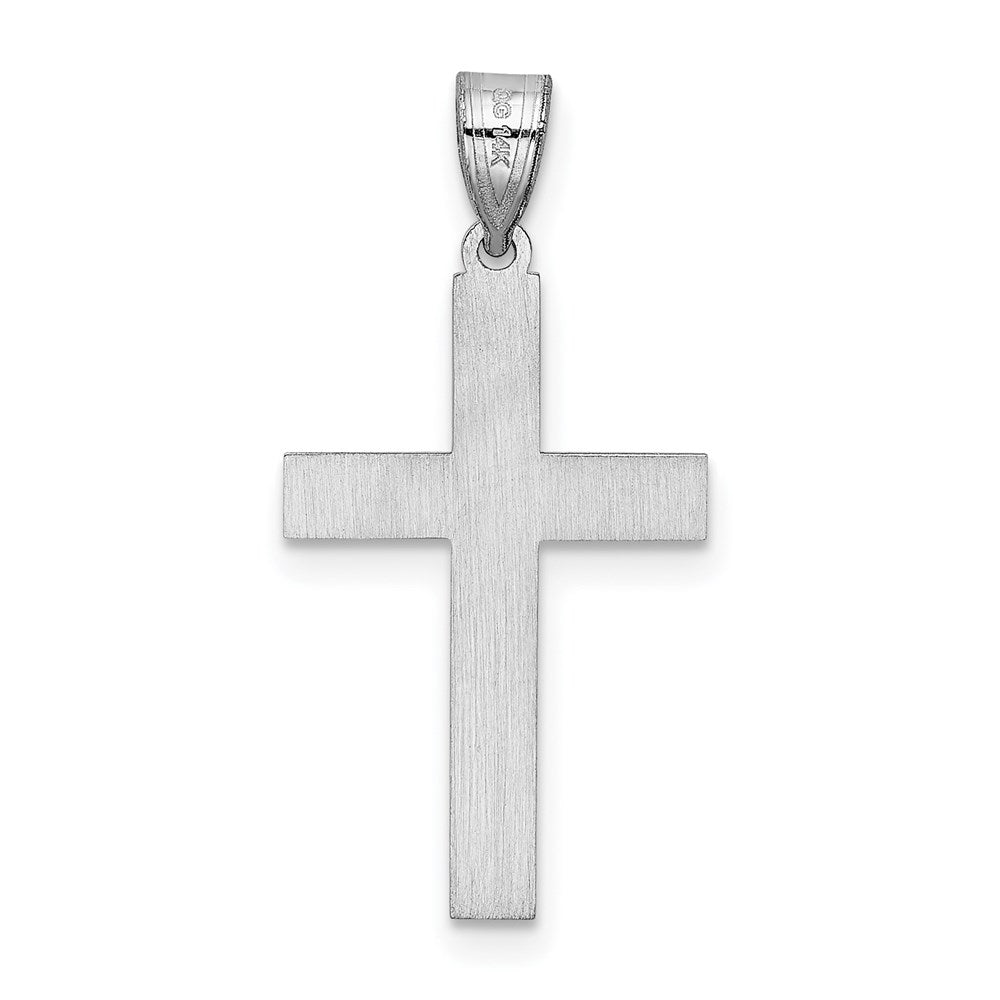 FJC Finejewelers 14 kt White Gold Religious Cross Charm 25 mm x 12 mm