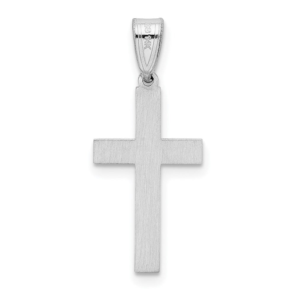 FJC Finejewelers 14 kt White Gold Polished Flat Back Cross Charm 29 x 15mm