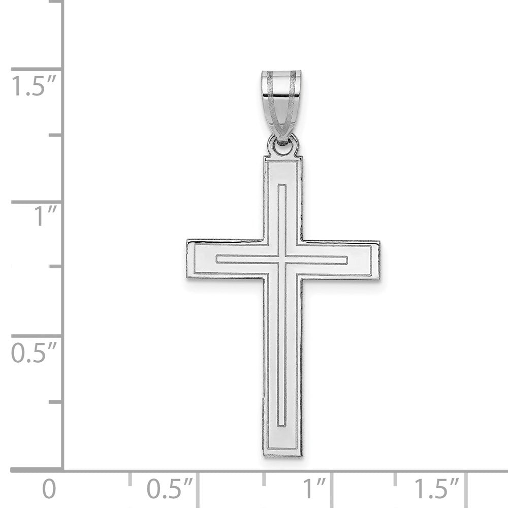 FJC Finejewelers 14 kt White Gold Polished with Rhodium Cross Charm 36 x 18mm
