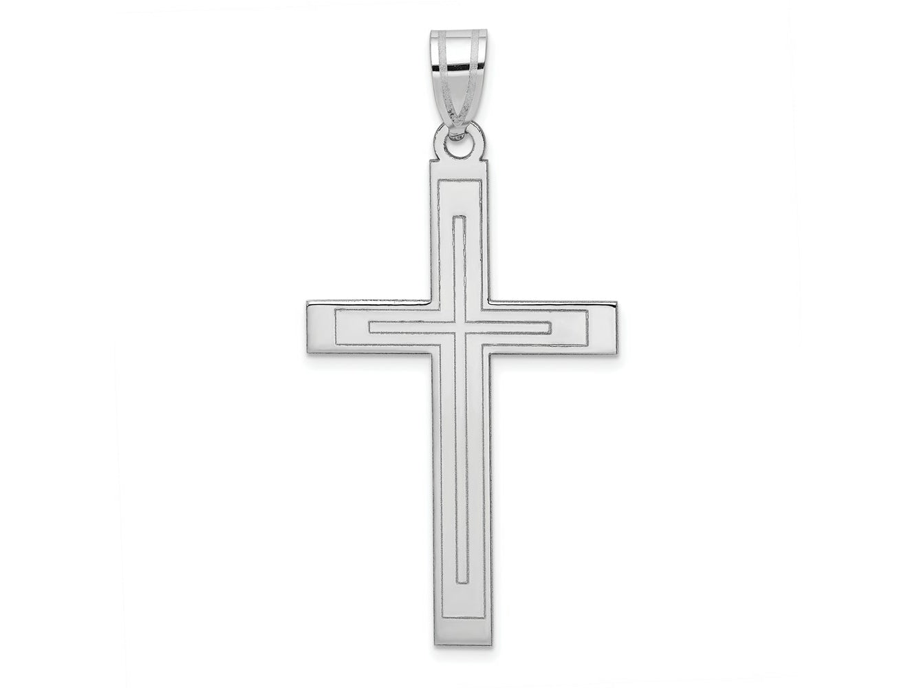 FJC Finejewelers 14 kt White Gold Cross Charm 50 mm x 26 mm