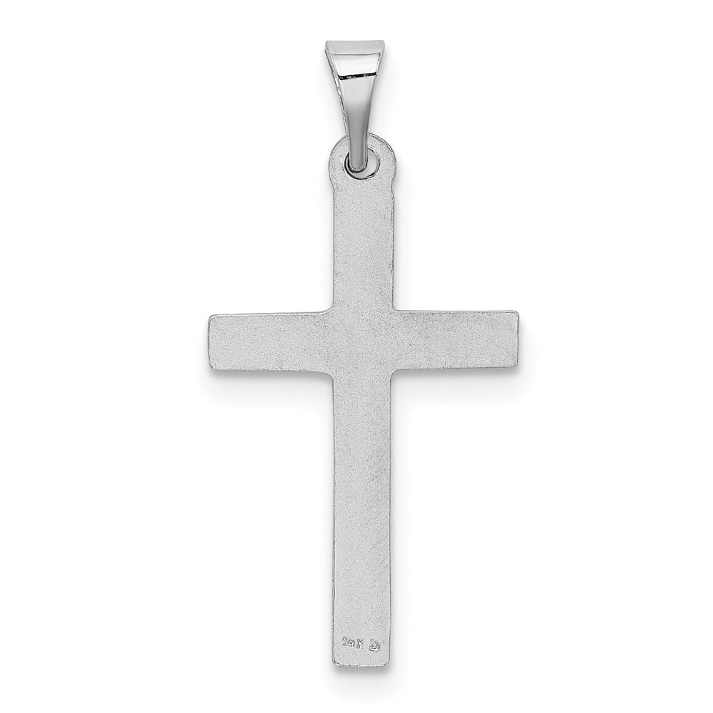 FJC Finejewelers 14 kt White Gold Hollow Cross Charm 24 mm x 12 mm