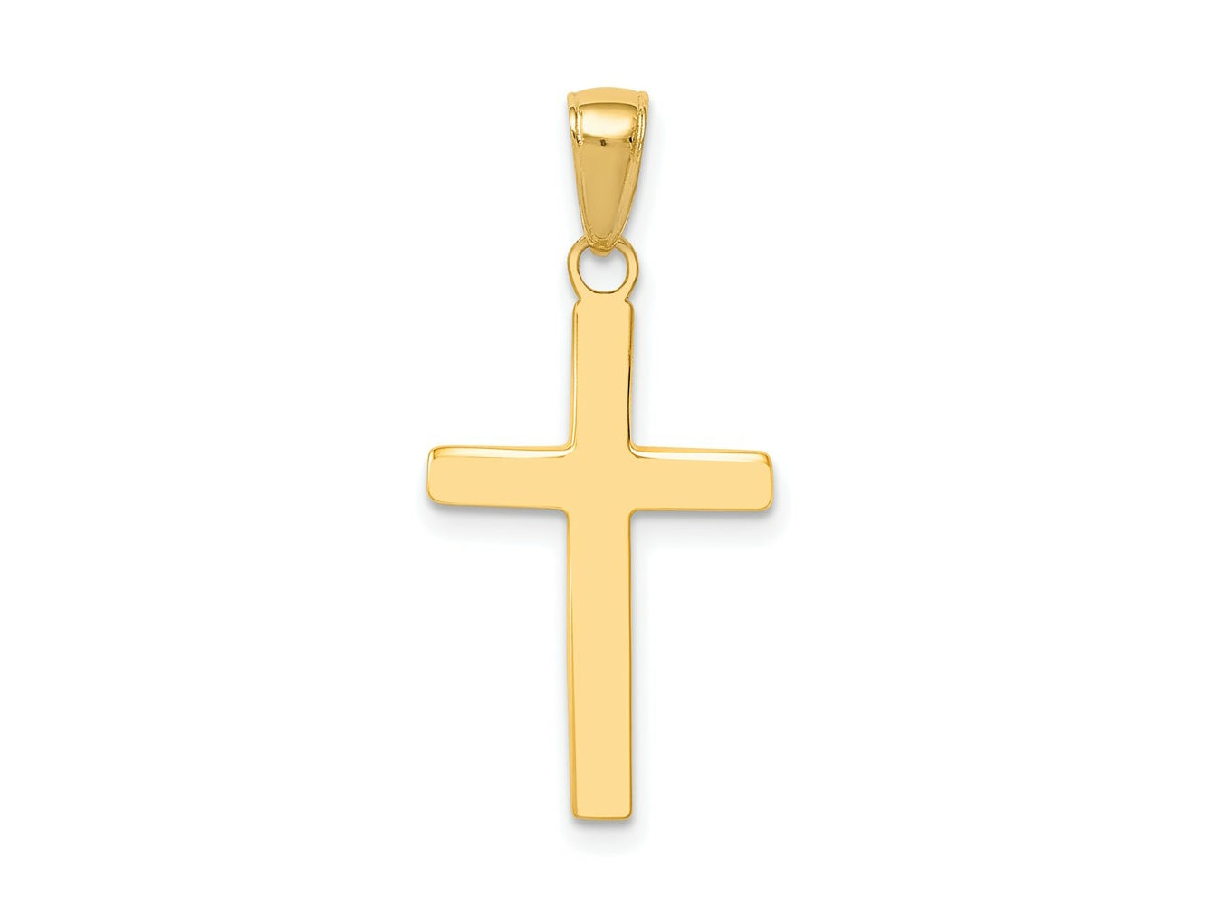 FJC Finejewelers 14 kt Yellow Gold Polished Cross Charm 25 x 14 mm