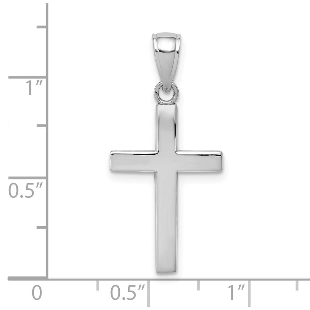 FJC Finejewelers 14 kt White Gold Polished Cross Charm 25 mm x 14 mm