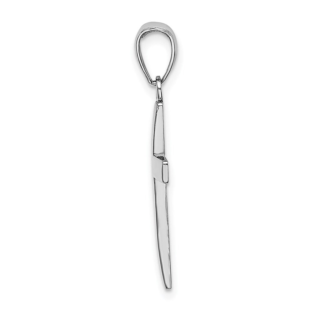 FJC Finejewelers 14 kt White Gold Polished Cross Charm 25 mm x 14 mm
