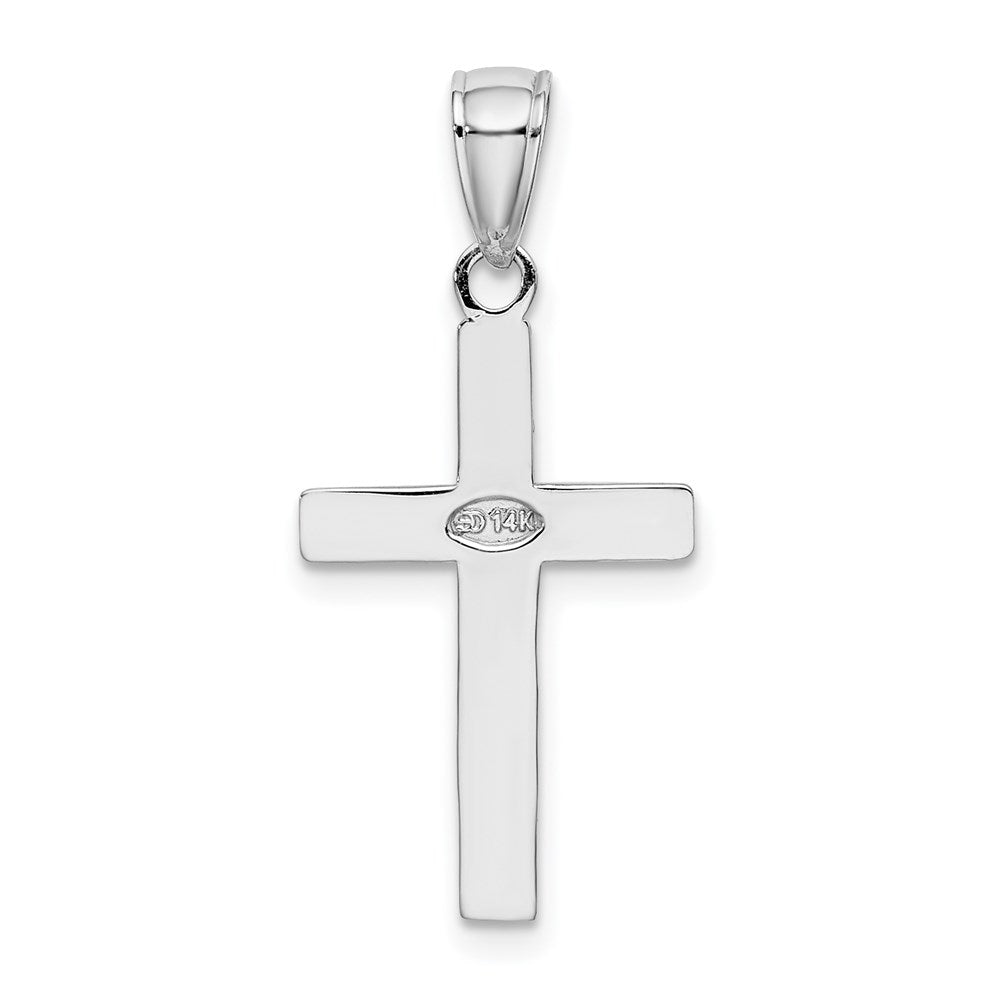 FJC Finejewelers 14 kt White Gold Polished Cross Charm 25 mm x 14 mm