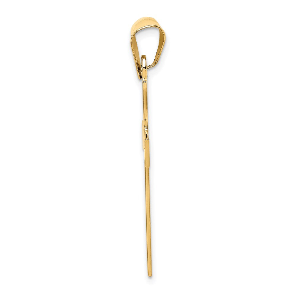 FJC Finejewelers 14 kt Yellow Gold Polished Cross Charm 36 x 19 mm