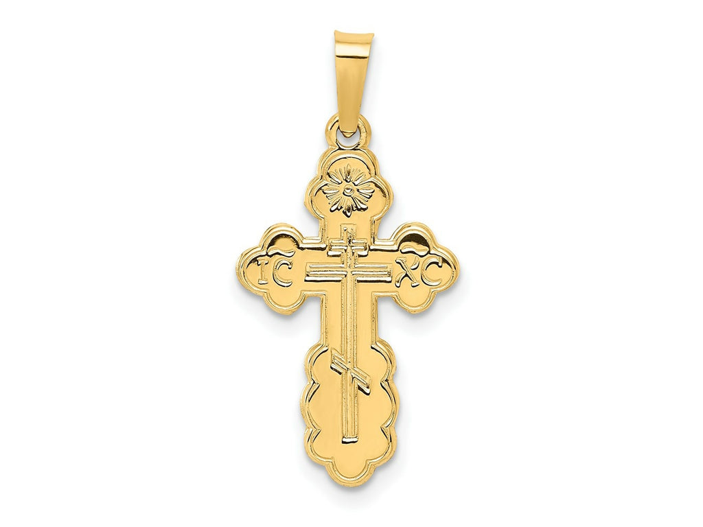 FJC Finejewelers 14 kt Yellow Gold Eastern Orthodox Cross Charm 27 x 13 mm