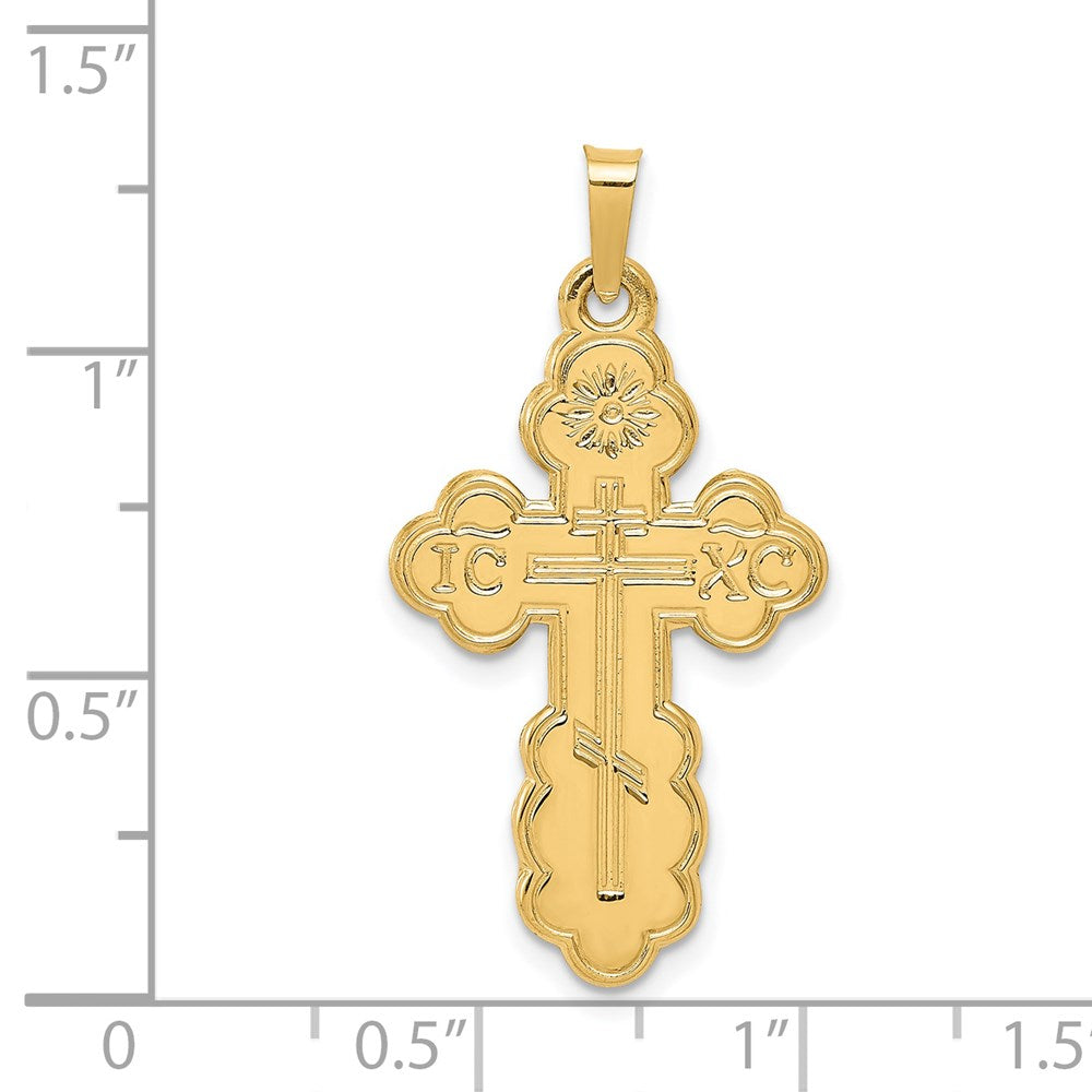 FJC Finejewelers 14 kt Yellow Gold Eastern Orthodox Cross Charm 34 x 18 mm