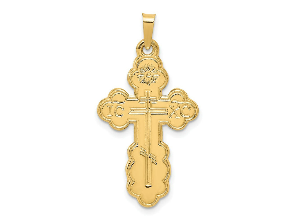 FJC Finejewelers 14 kt Yellow Gold Eastern Orthodox Cross Charm 34 x 18 mm