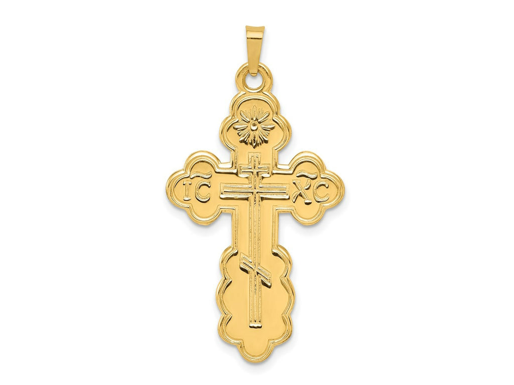 FJC Finejewelers 14 kt Yellow Gold Eastern Orthodox Cross Charm 40 x 22 mm