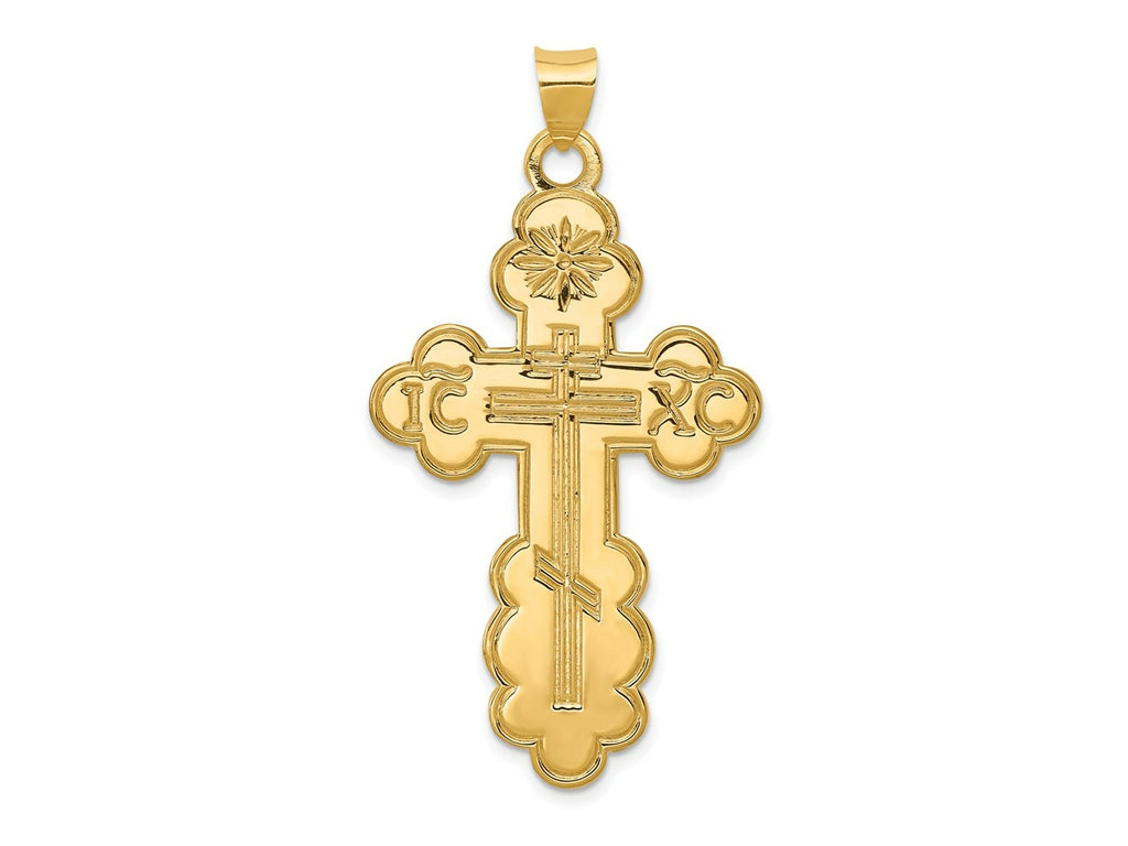 FJC Finejewelers 14 kt Yellow Gold Eastern Orthodox Cross Charm 50 x 26 mm