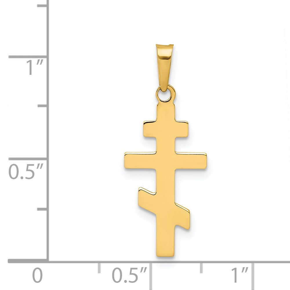 FJC Finejewelers 14 kt Yellow Gold Eastern Orthodox Cross Charm 27 x 11 mm