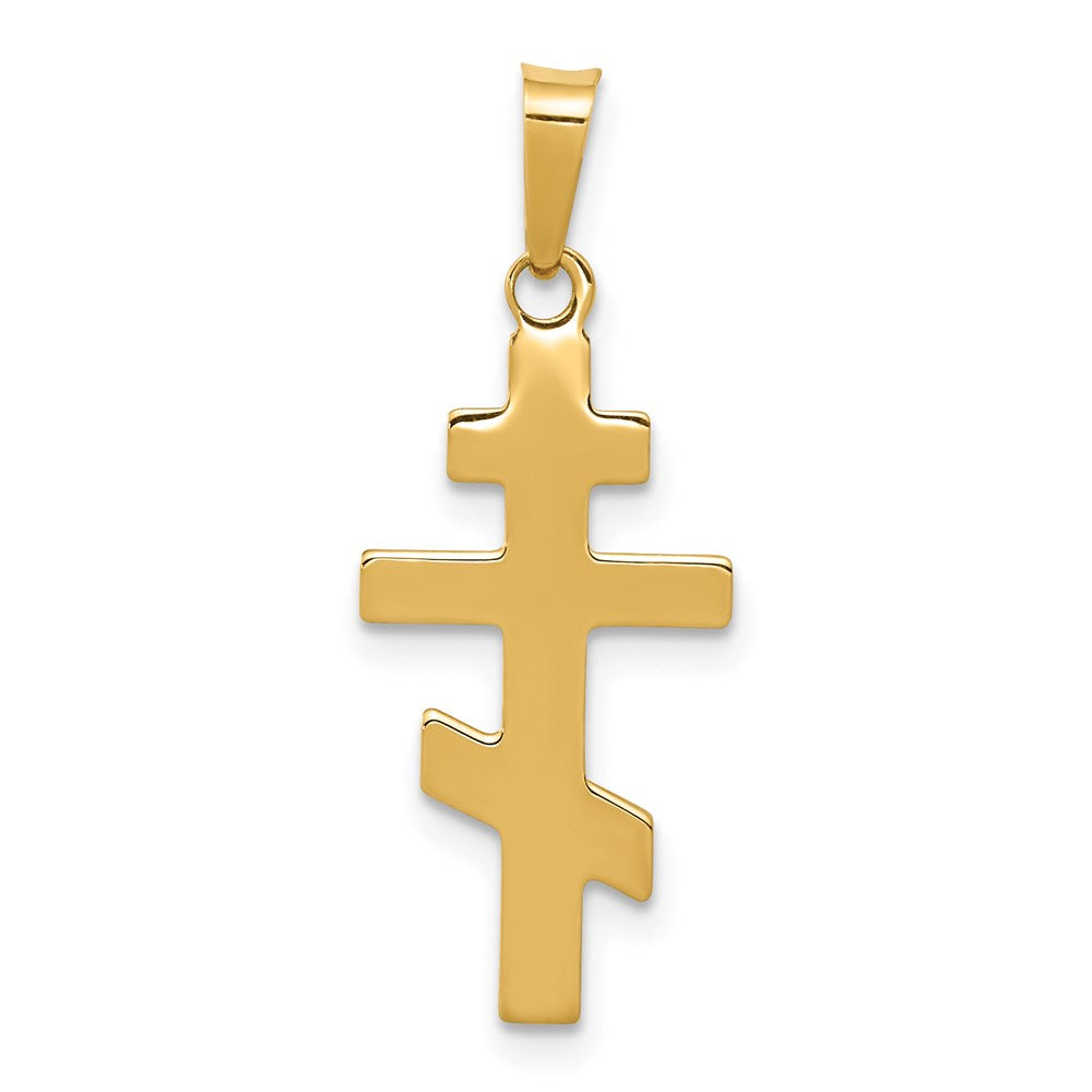 FJC Finejewelers 14 kt Yellow Gold Eastern Orthodox Cross Charm 27 x 11 mm